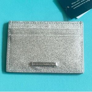 Rebecca Minkoff Silver Glitter Key & Card Holder